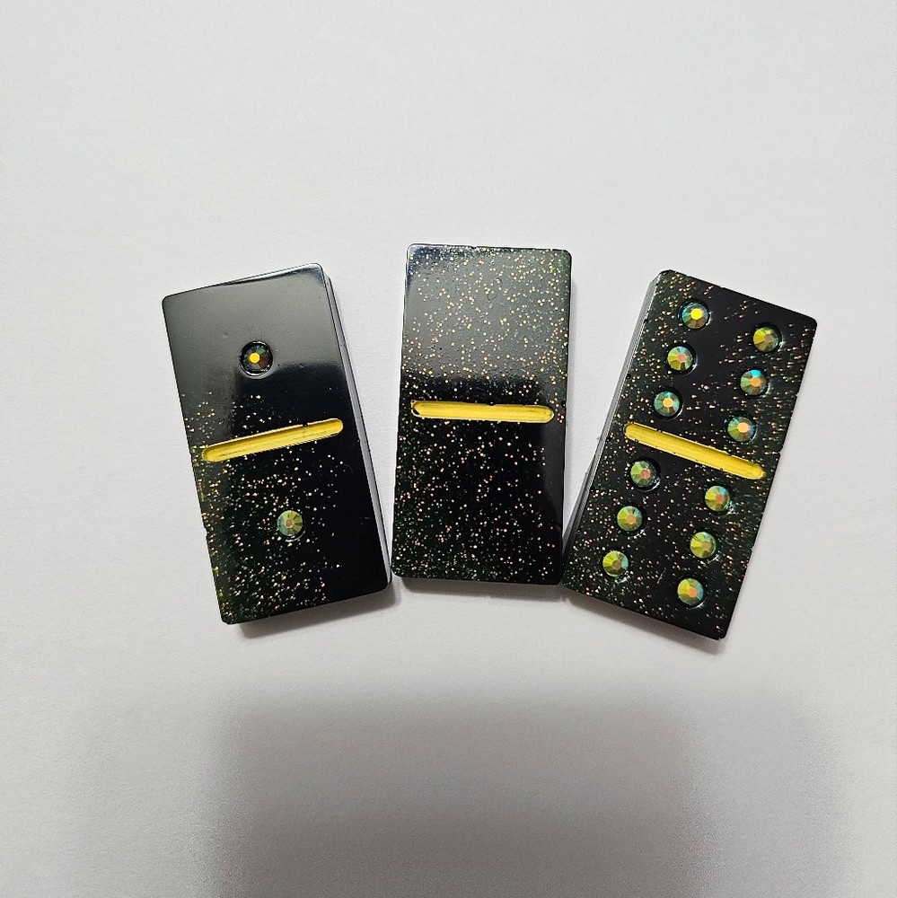 Black And Gold With Sparkles Dominoes